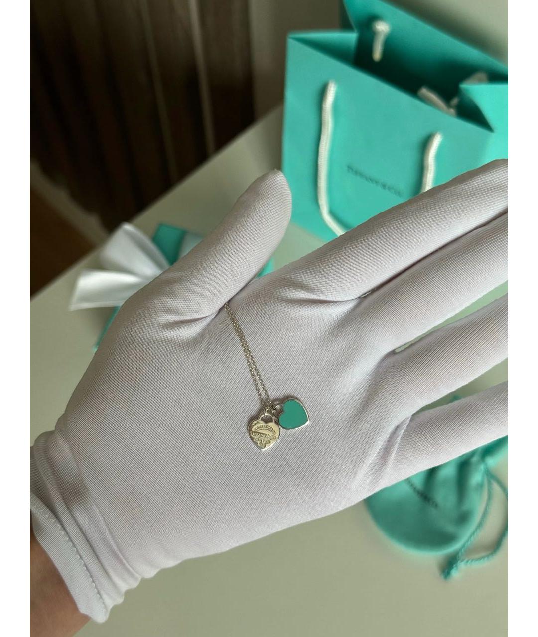 TIFFANY&CO Голубая серебряная подвеска, фото 4