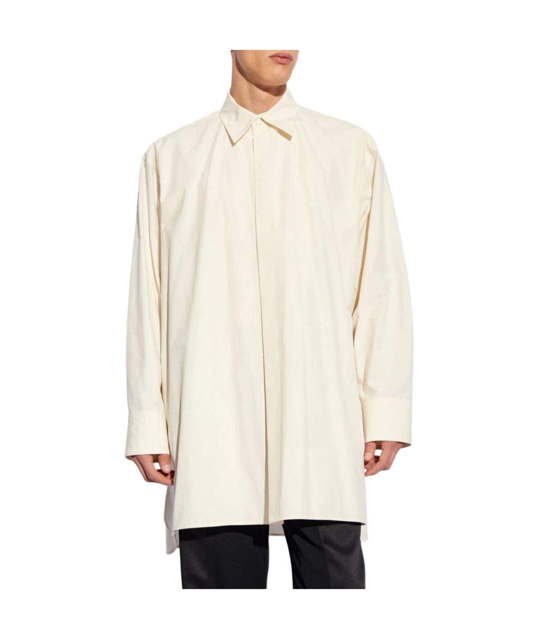 JIL SANDER Бежевая хлопковая классическая рубашка, фото 3