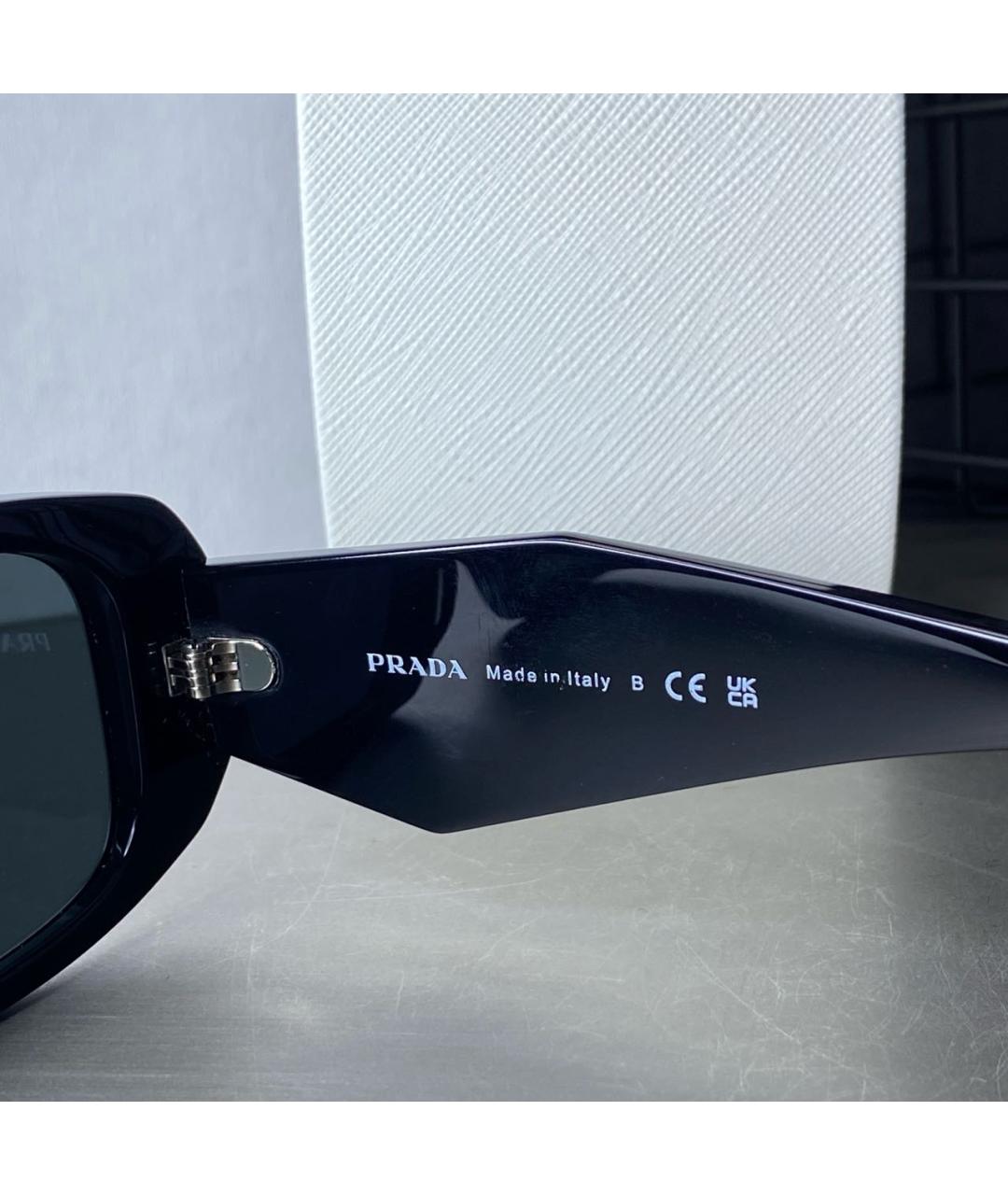 PRADA Черные пластиковые солнцезащитные очки, фото 7