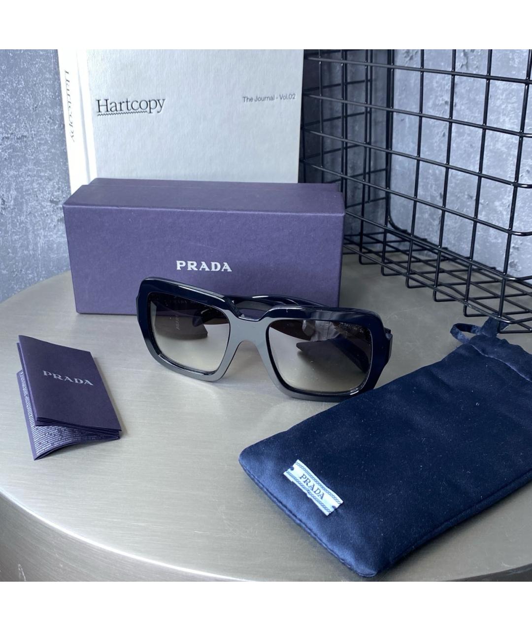 PRADA Черные пластиковые солнцезащитные очки, фото 3