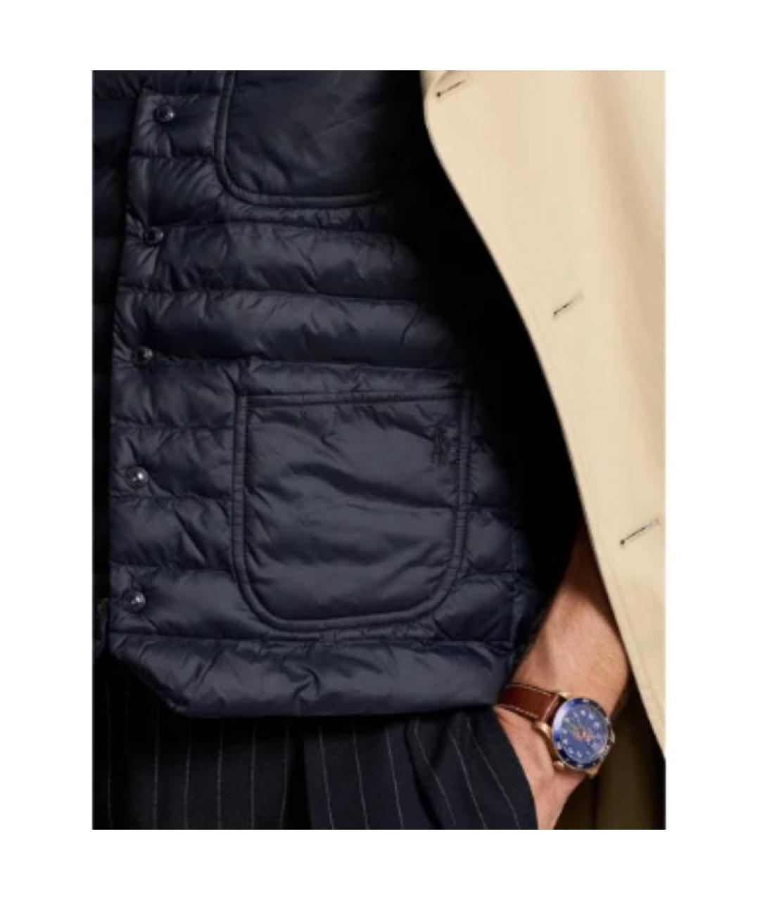 POLO RALPH LAUREN Темно-синий полиэстеровый жилет, фото 5