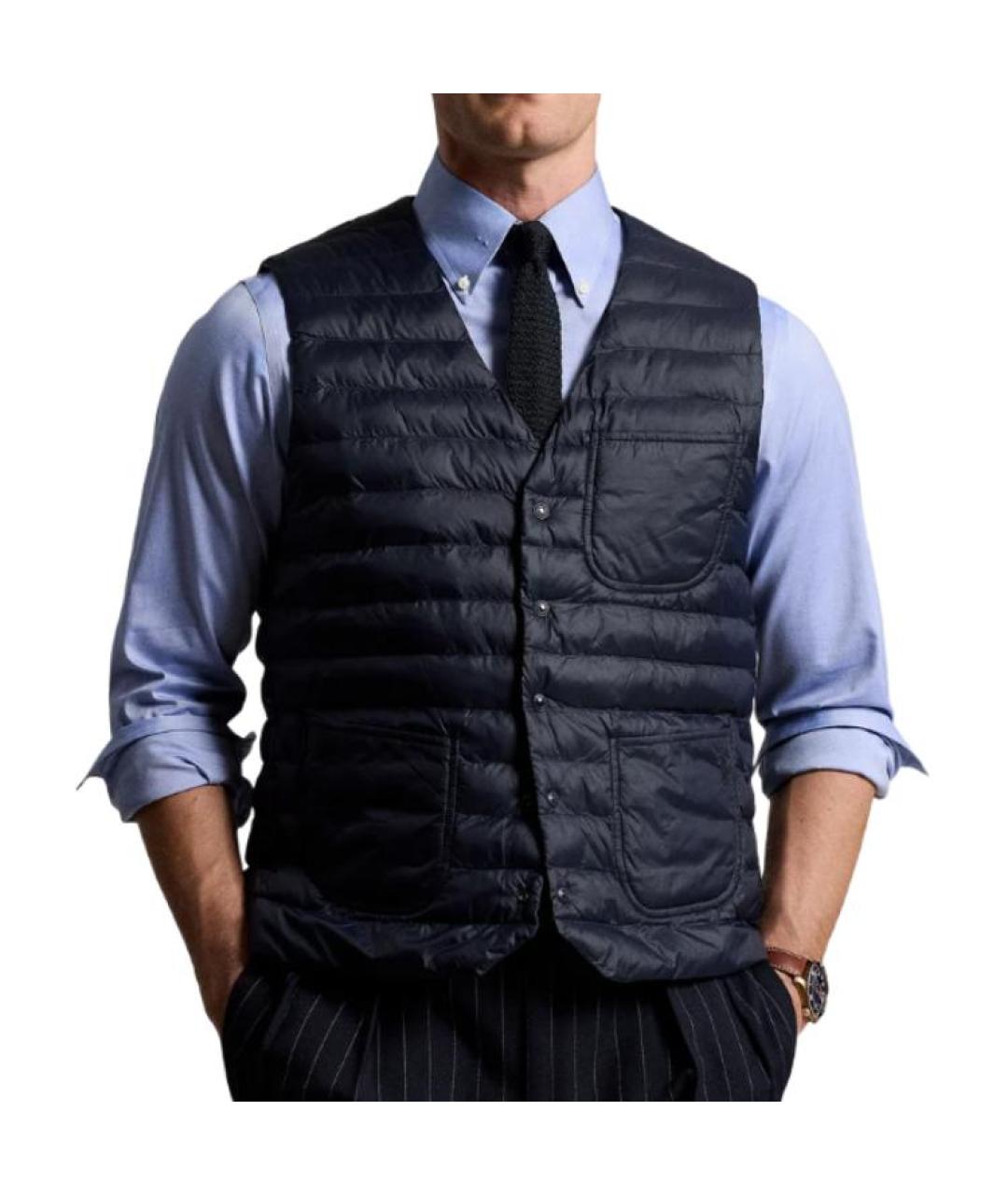 POLO RALPH LAUREN Темно-синий полиэстеровый жилет, фото 2