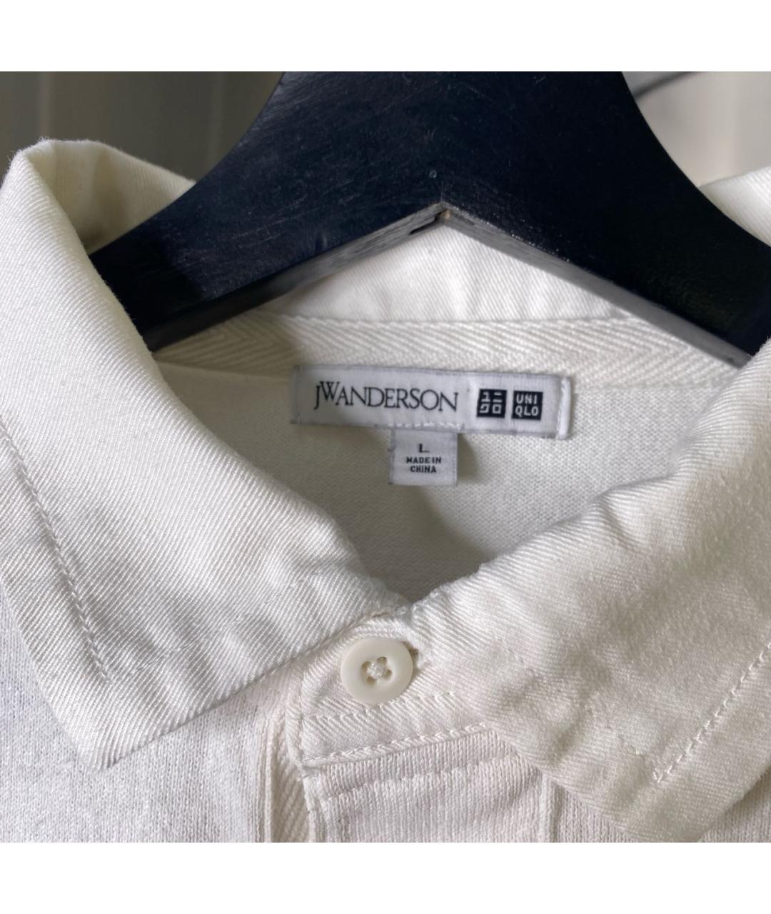 J.W.ANDERSON Белое хлопковое поло с длинным рукавом, фото 6