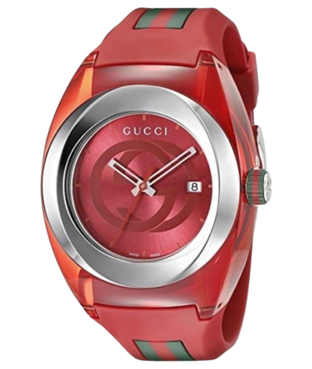 GUCCI Красные стальные часы, фото 1