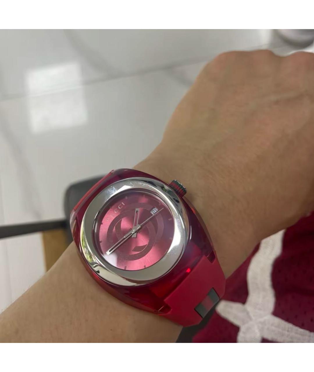 GUCCI Красные стальные часы, фото 7
