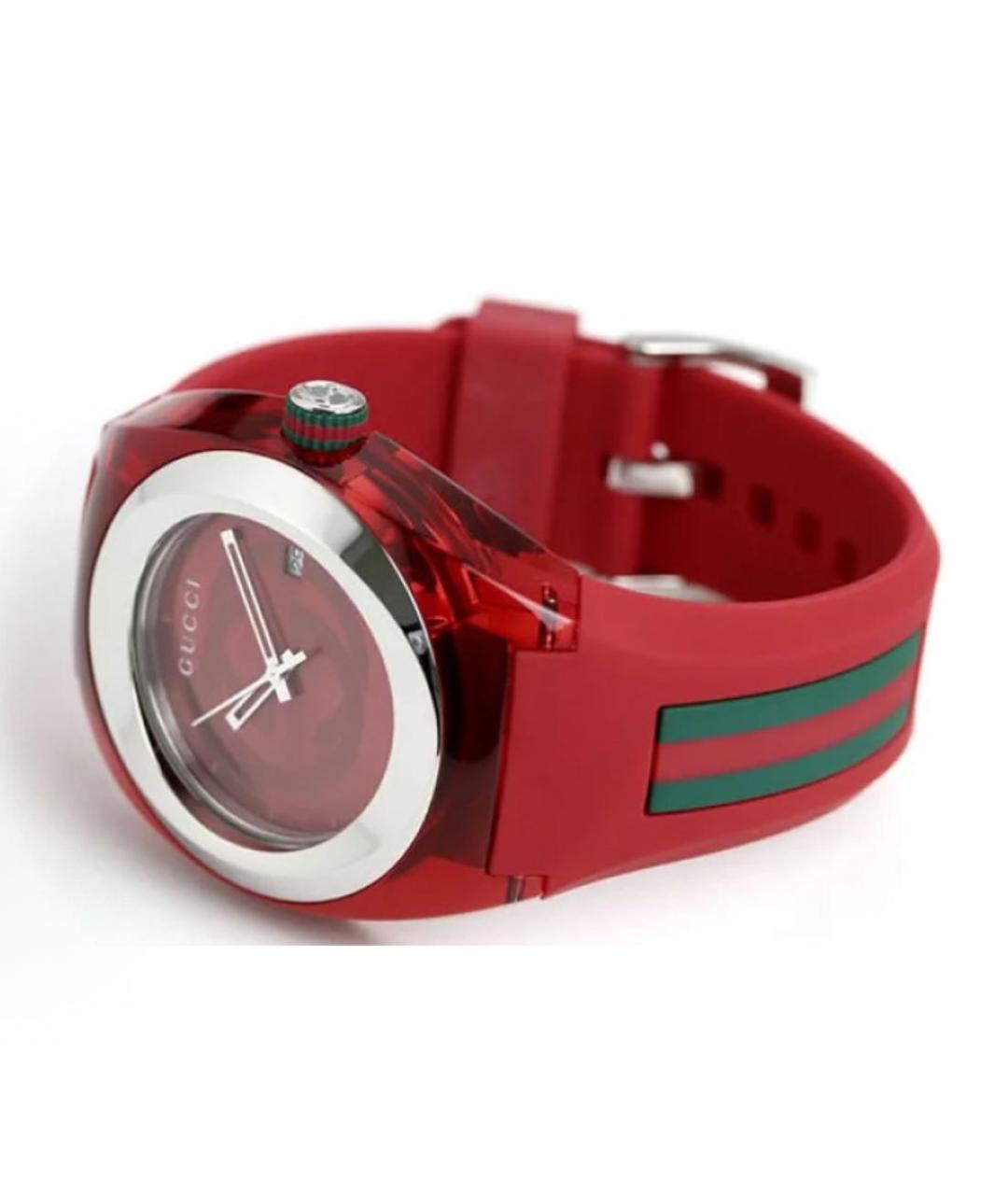 GUCCI Красные стальные часы, фото 5