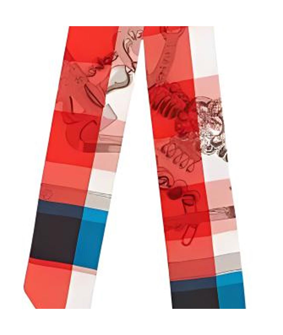 HERMES Оранжевый шелковый шарф, фото 3