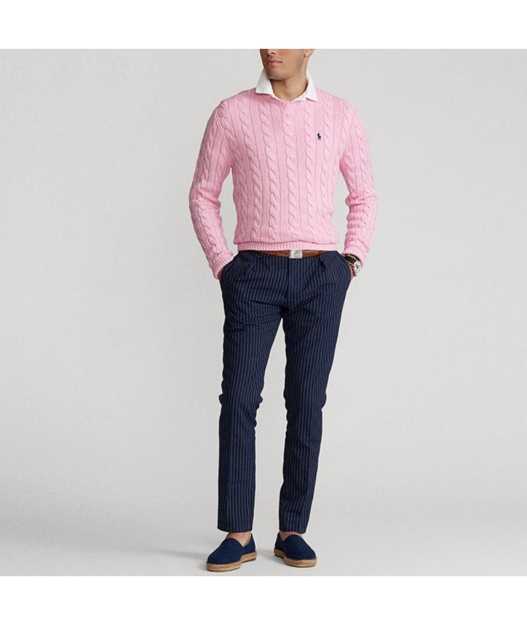 POLO RALPH LAUREN Розовый хлопковый джемпер / свитер, фото 2