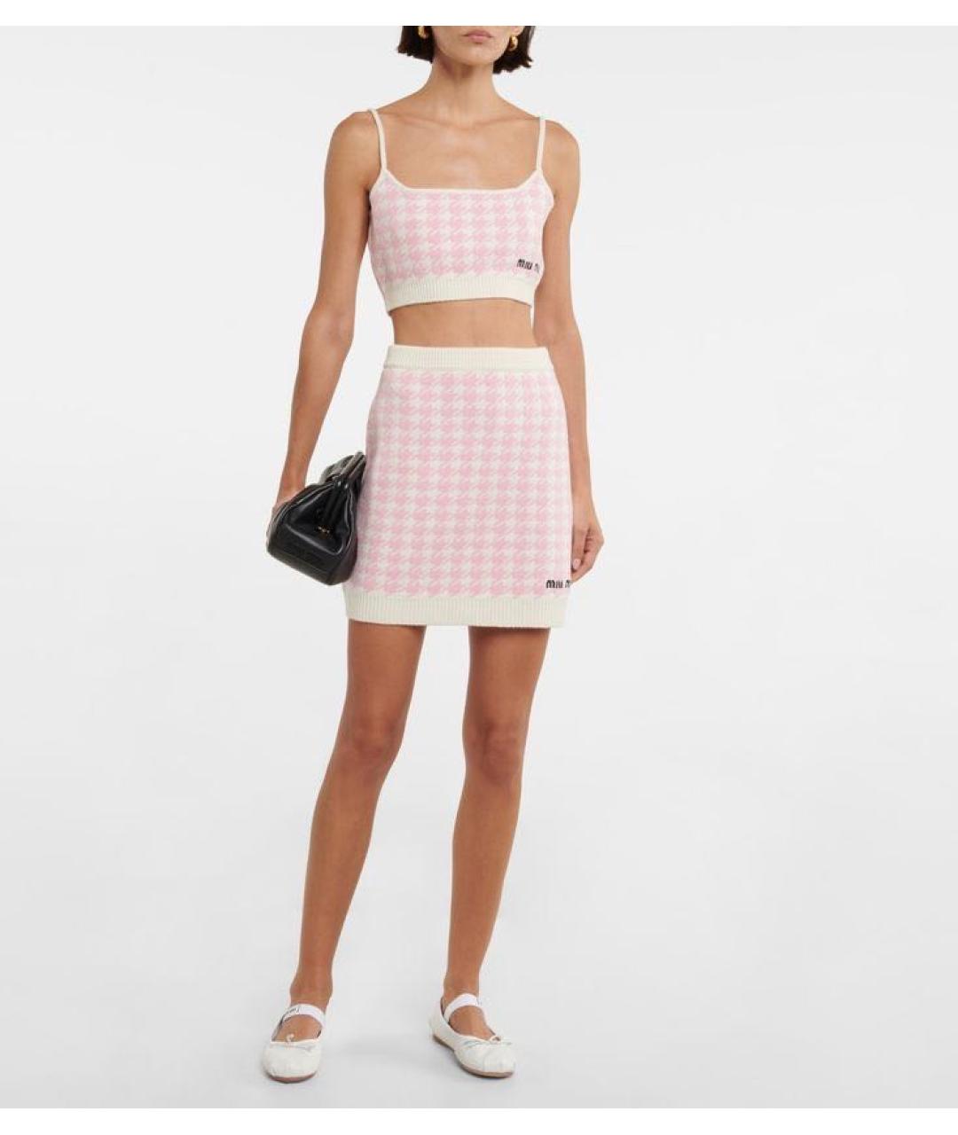 MIU MIU Розовая юбка мини, фото 2