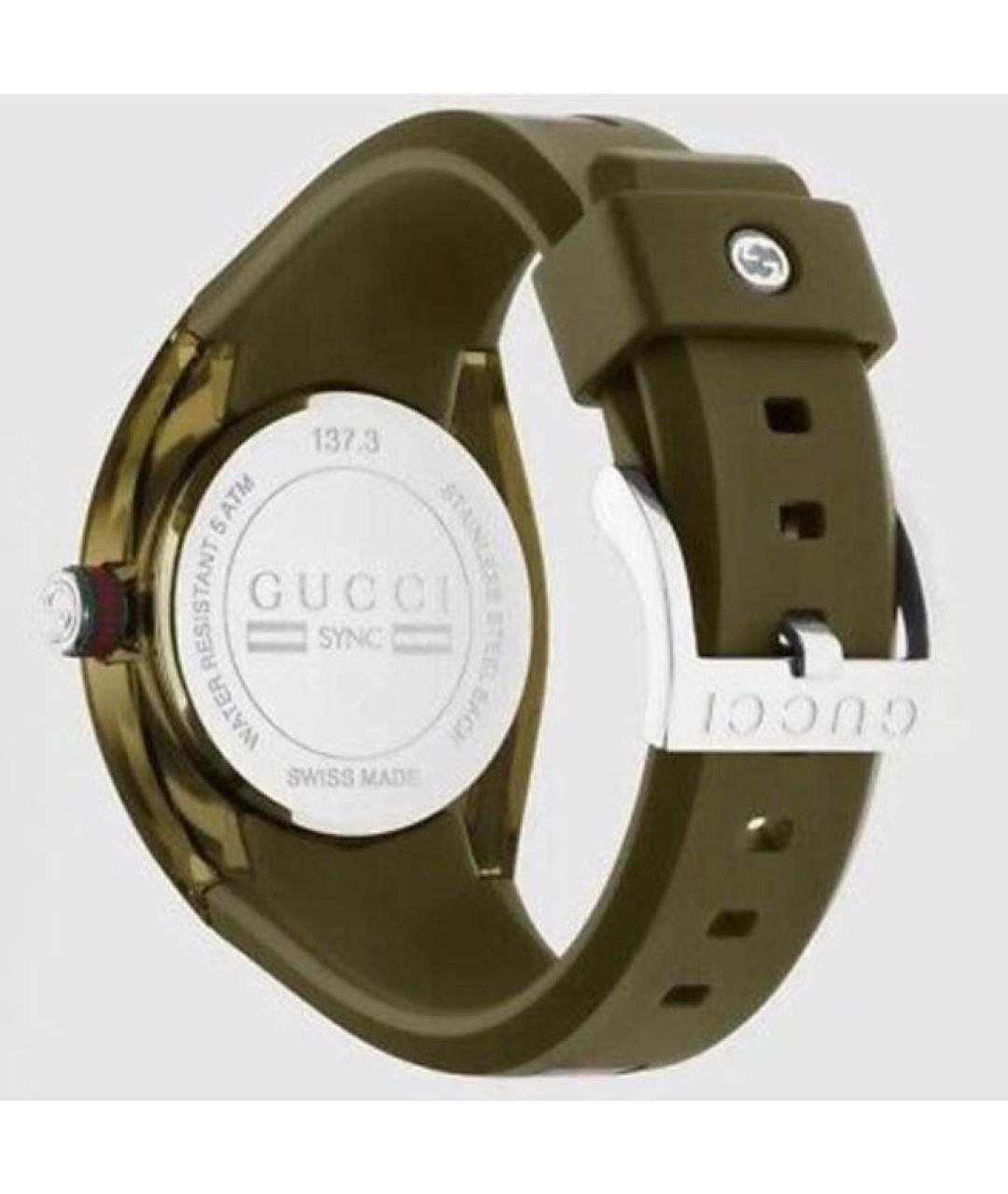 GUCCI Хаки стальные часы, фото 2