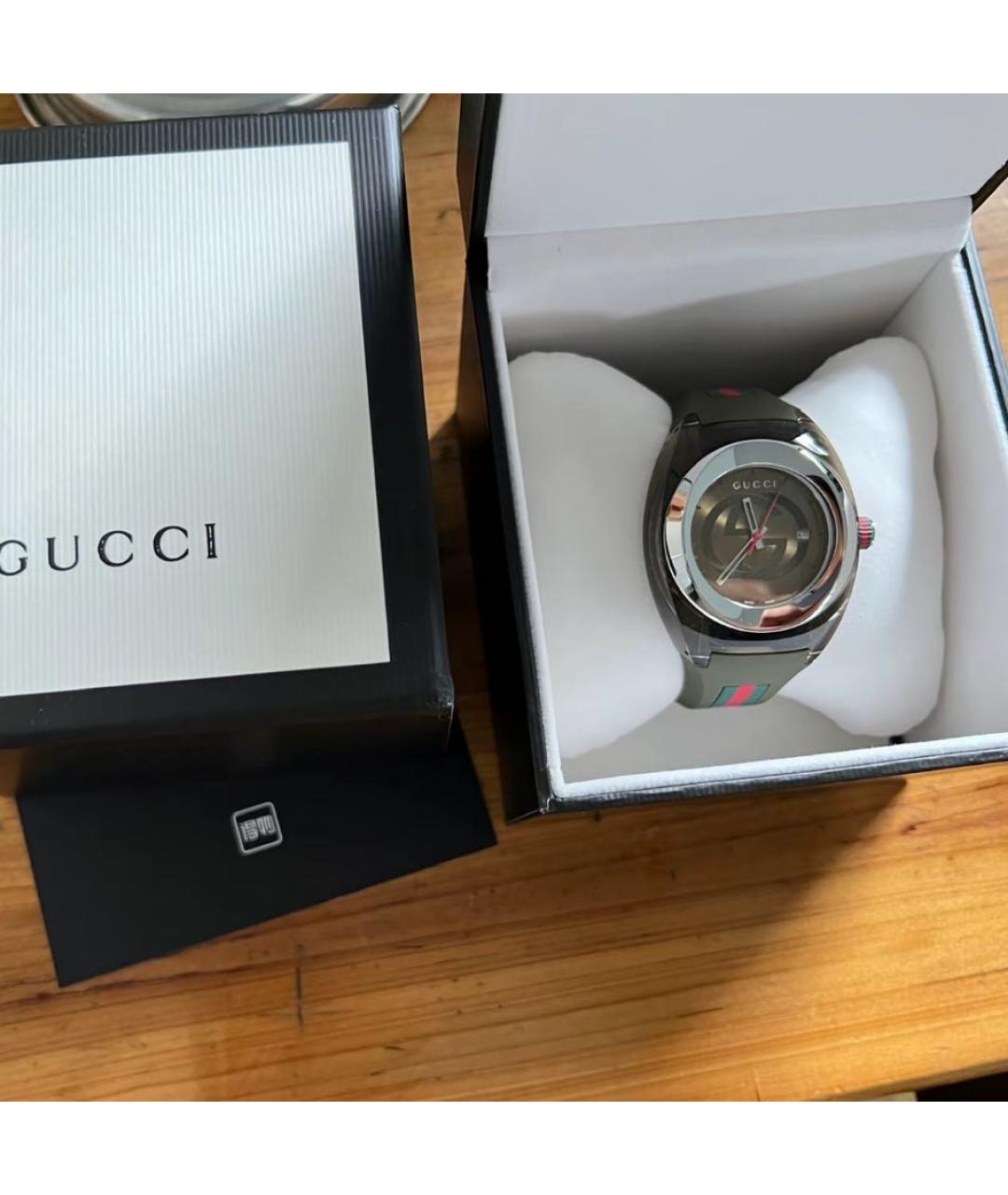 GUCCI Хаки стальные часы, фото 6