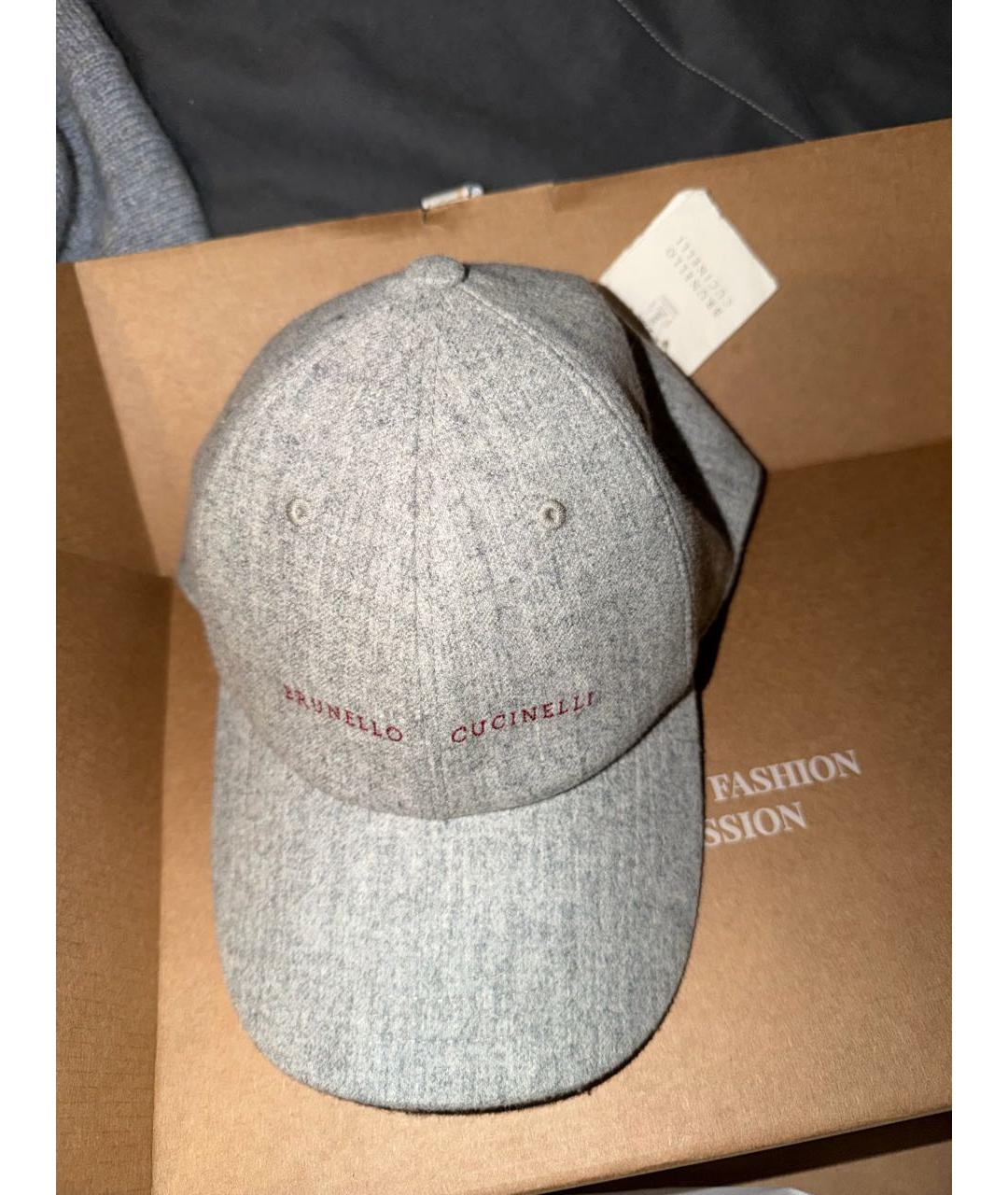 BRUNELLO CUCINELLI Серая кашемировая кепка/бейсболка, фото 7