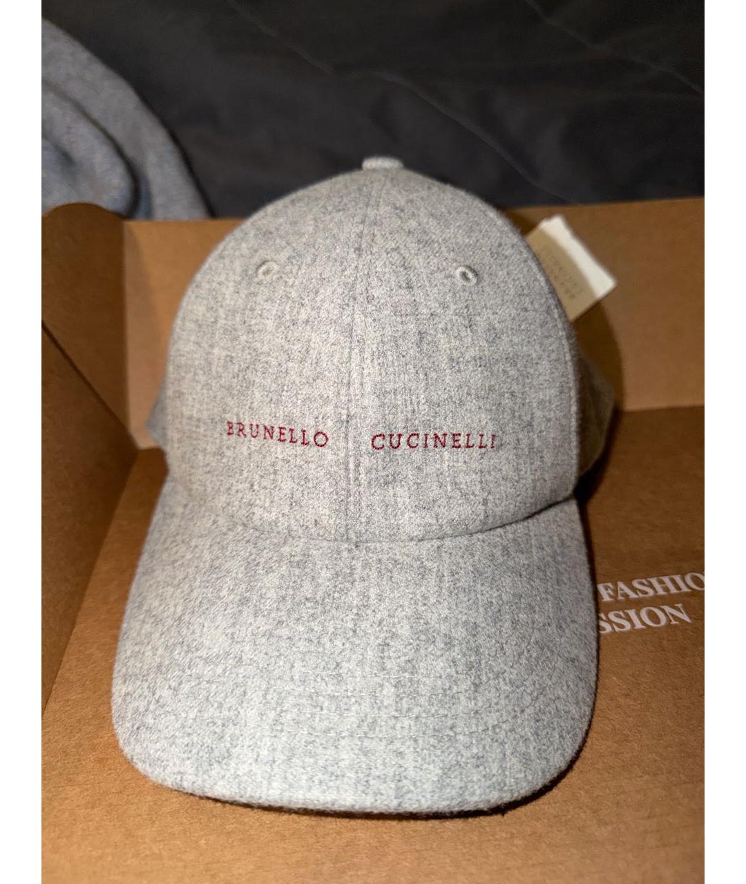 BRUNELLO CUCINELLI Серая кашемировая кепка/бейсболка, фото 9