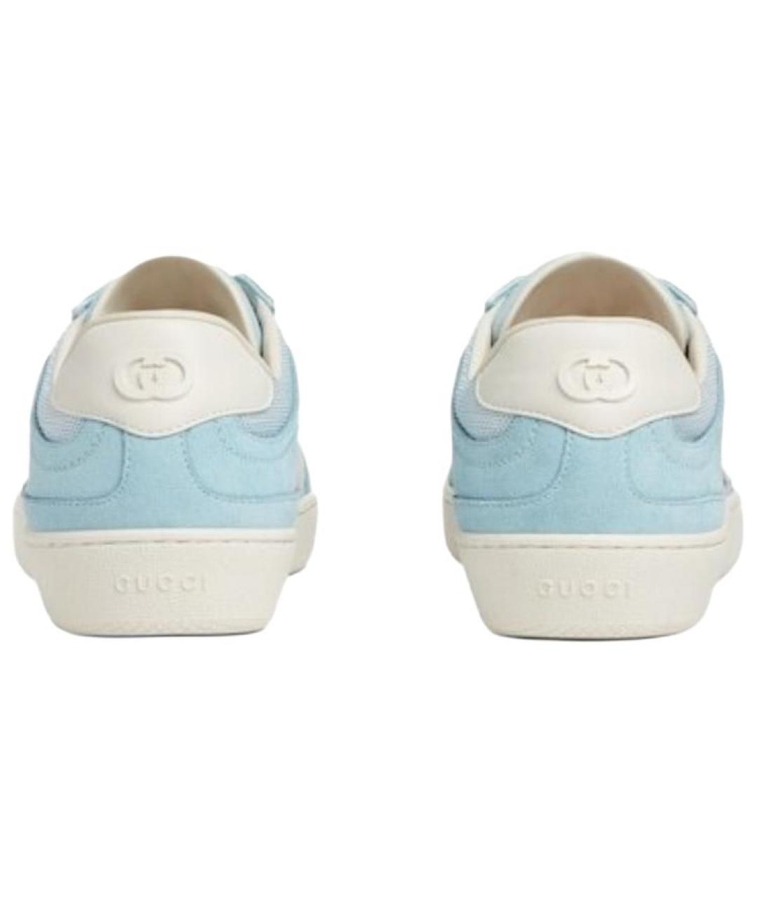 GUCCI Голубые замшевые кроссовки, фото 5