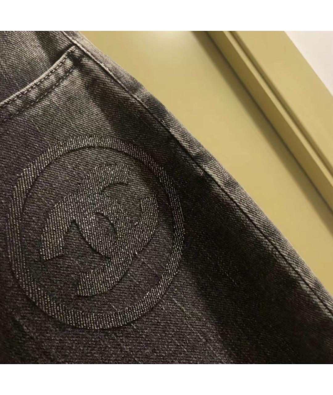 CHANEL Серые хлопковые джинсы слим, фото 5