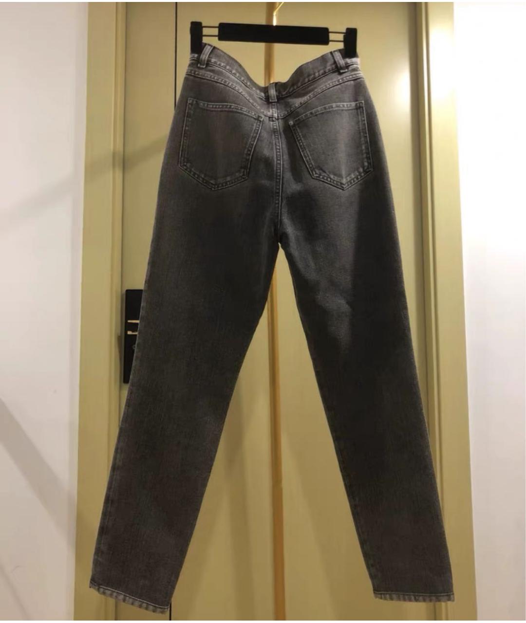 CHANEL Серые хлопковые джинсы слим, фото 3