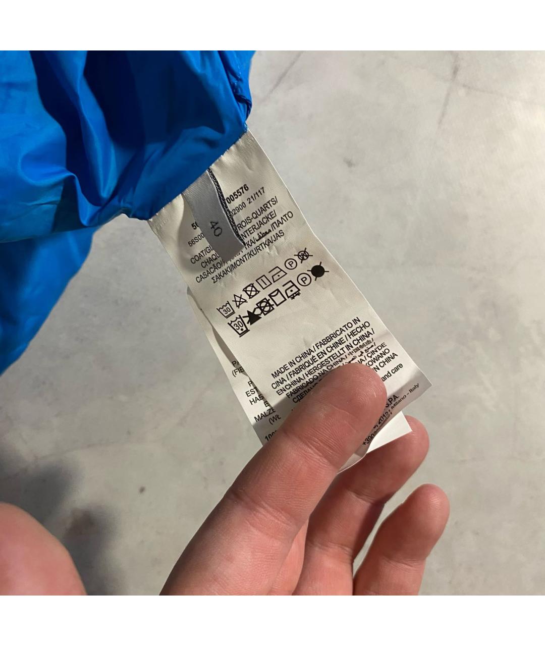 TRUSSARDI Синий полиэстеровый пуховик, фото 4