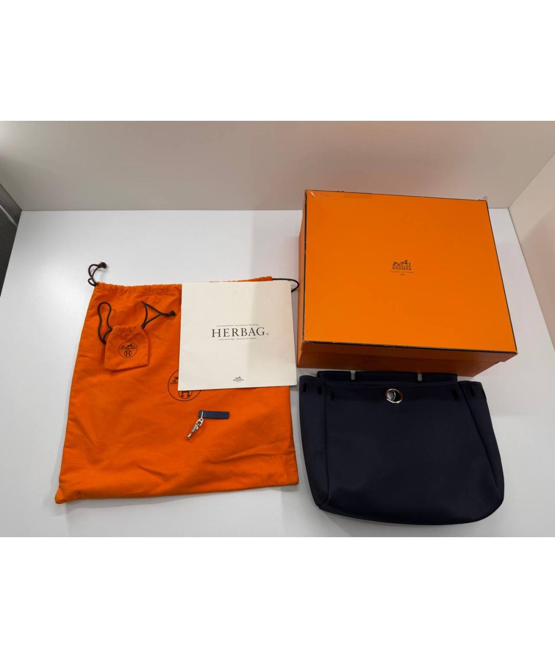 HERMES Бежевая тканевая сумка с короткими ручками, фото 9