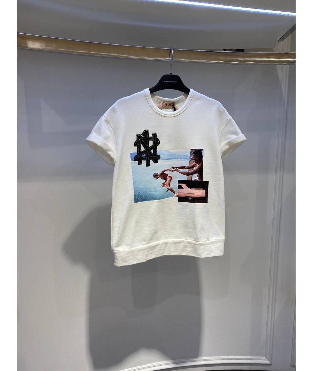 NO. 21 Белая хлопковая футболка, фото 2