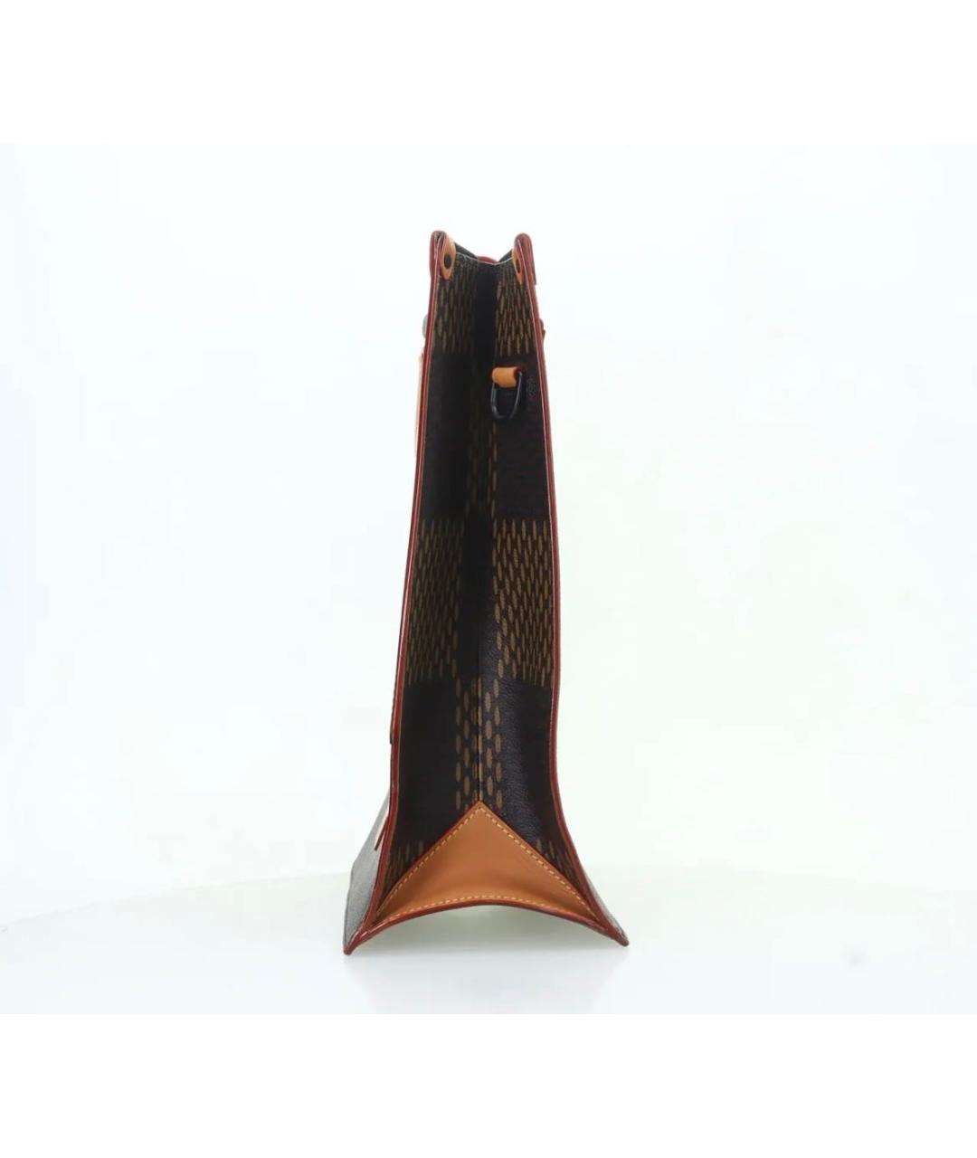 LOUIS VUITTON Коричневая кожаная сумка тоут, фото 2