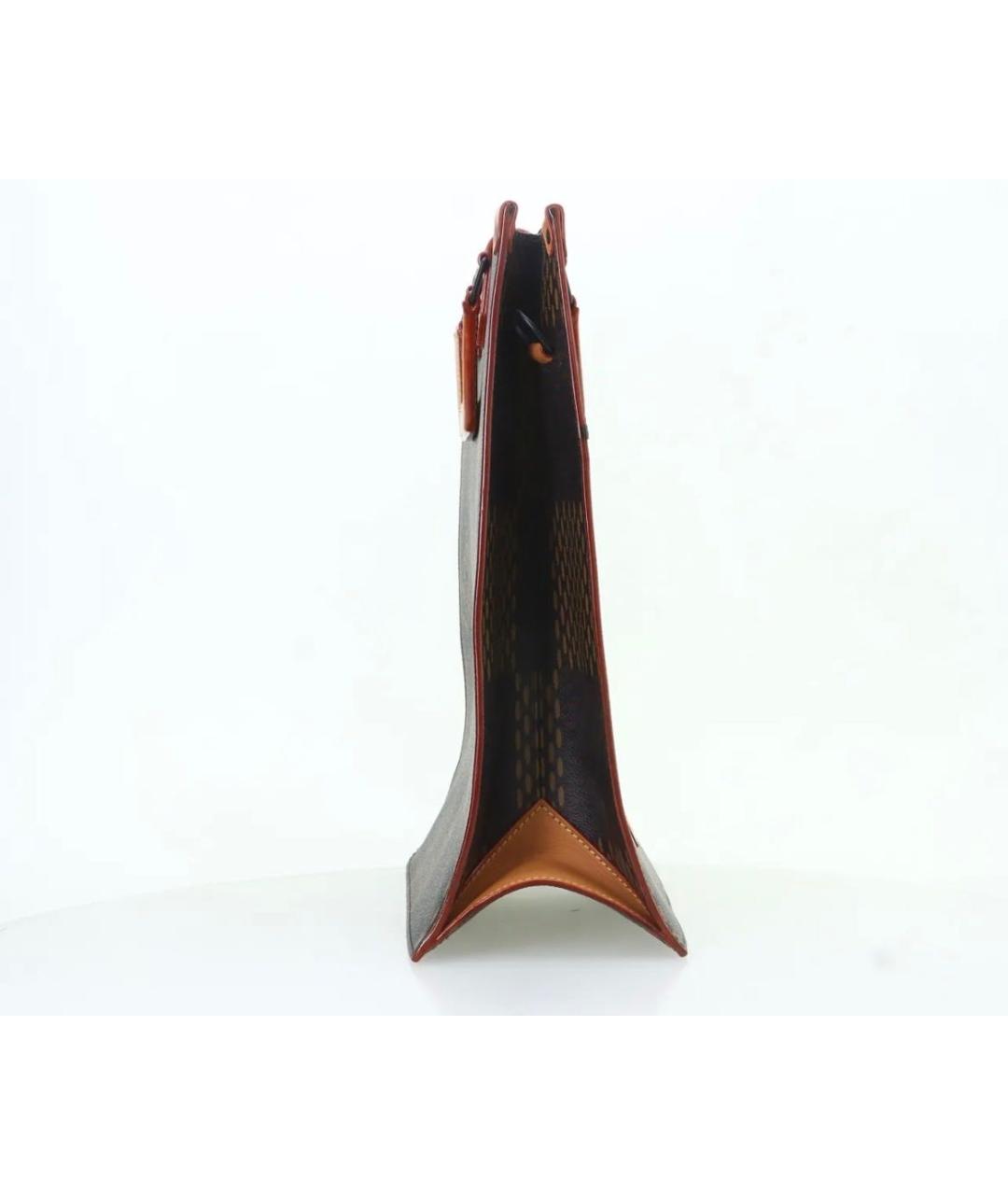 LOUIS VUITTON Коричневая кожаная сумка тоут, фото 4