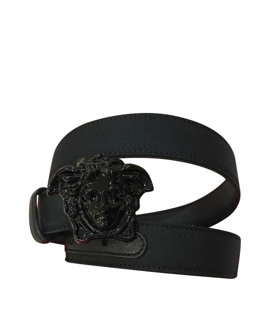 VERSACE Черный кожаный ремень, фото 1