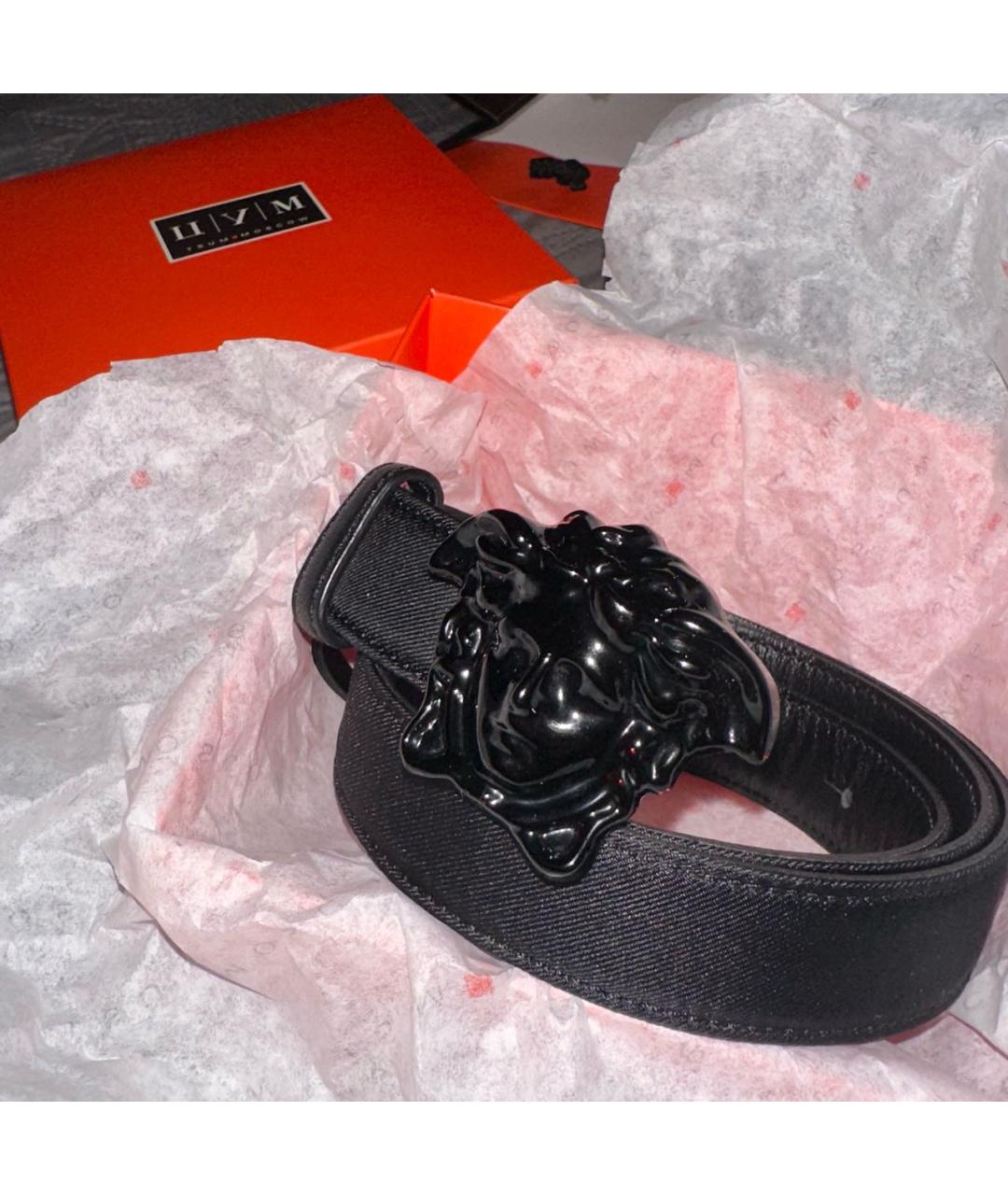 VERSACE Черный кожаный ремень, фото 2