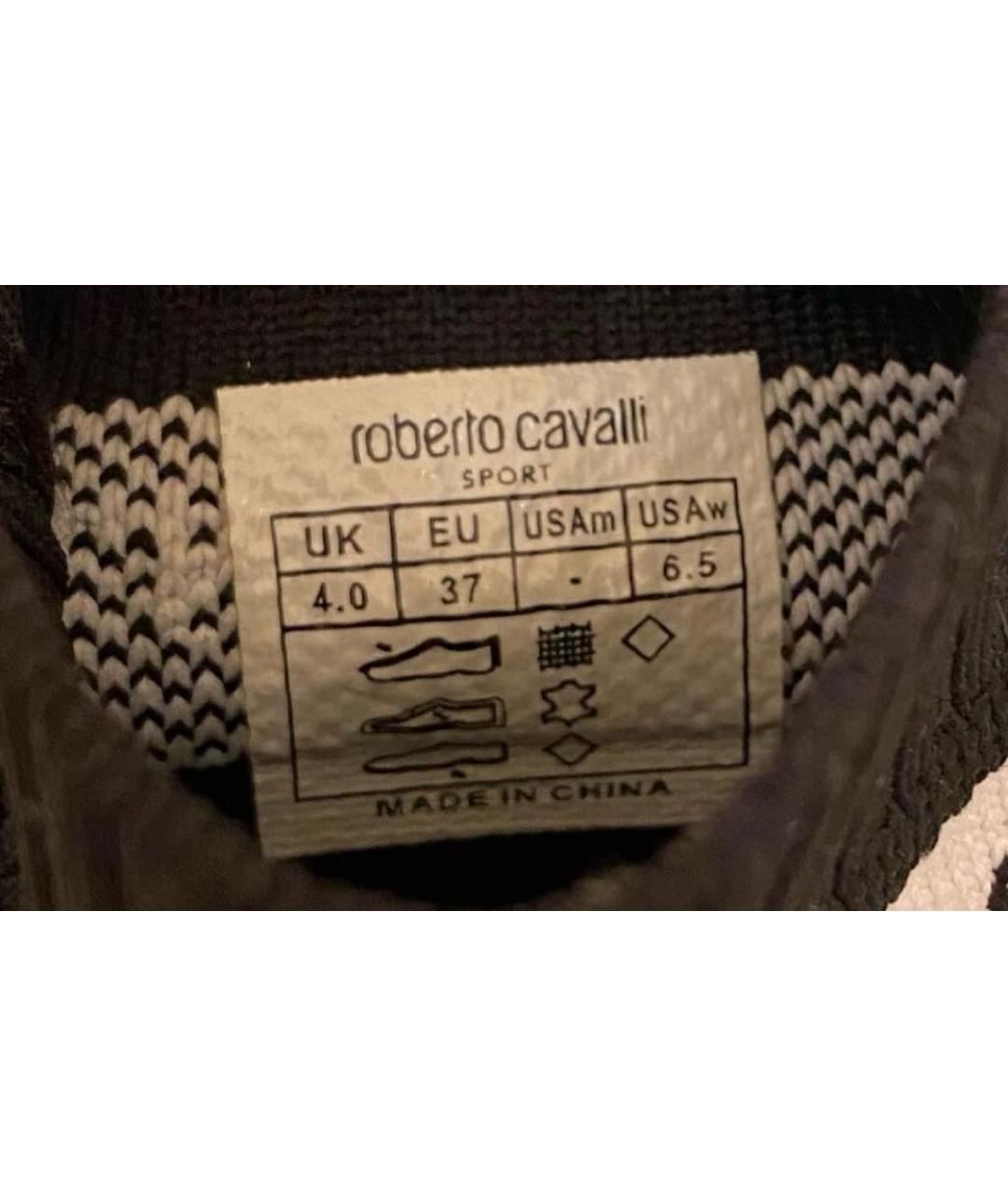 ROBERTO CAVALLI Черные текстильные кроссовки, фото 6