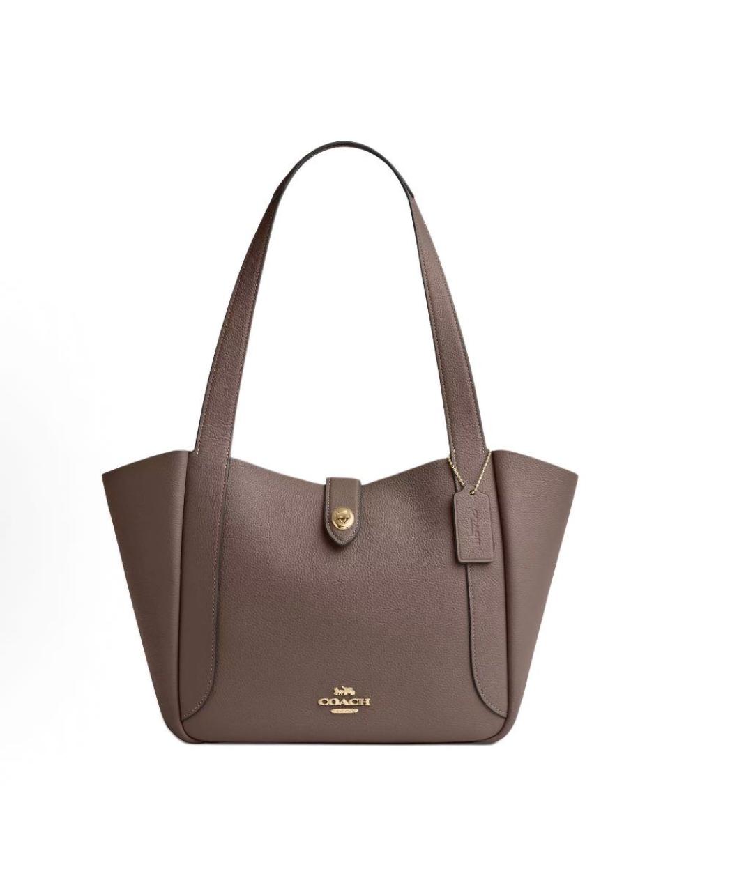 COACH Бежевая кожаная сумка через плечо, фото 7