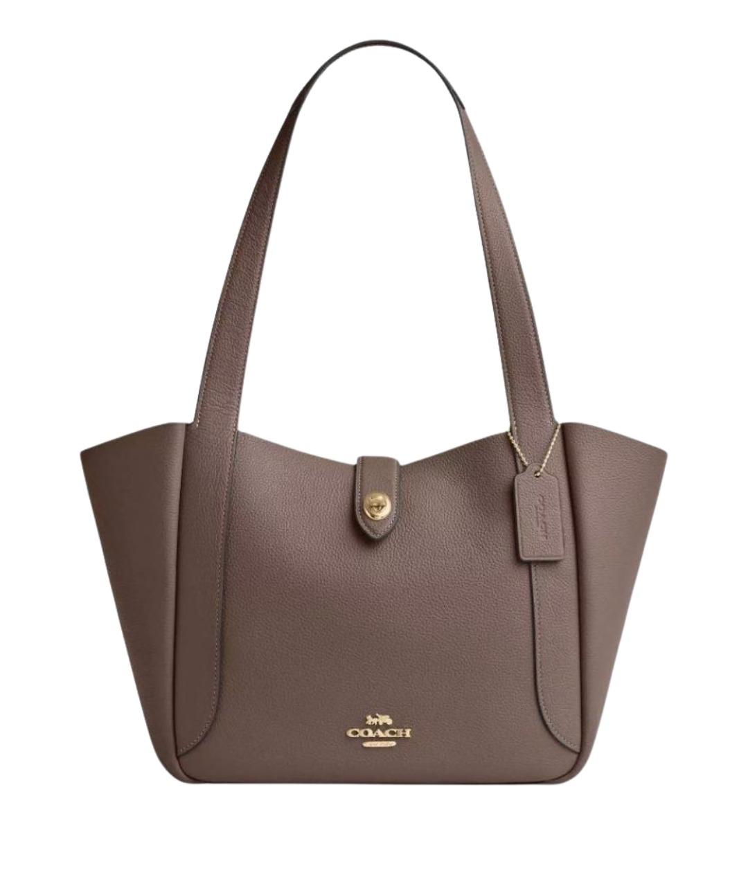 COACH Бежевая кожаная сумка через плечо, фото 1