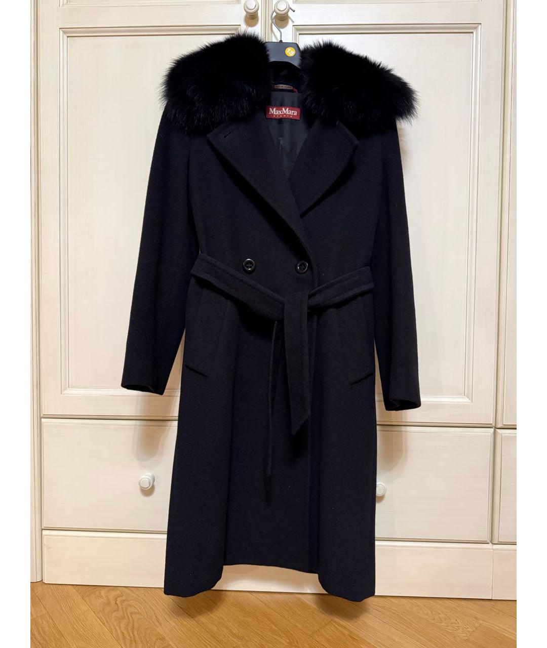 MAX MARA STUDIO Черное шелковое пальто, фото 8