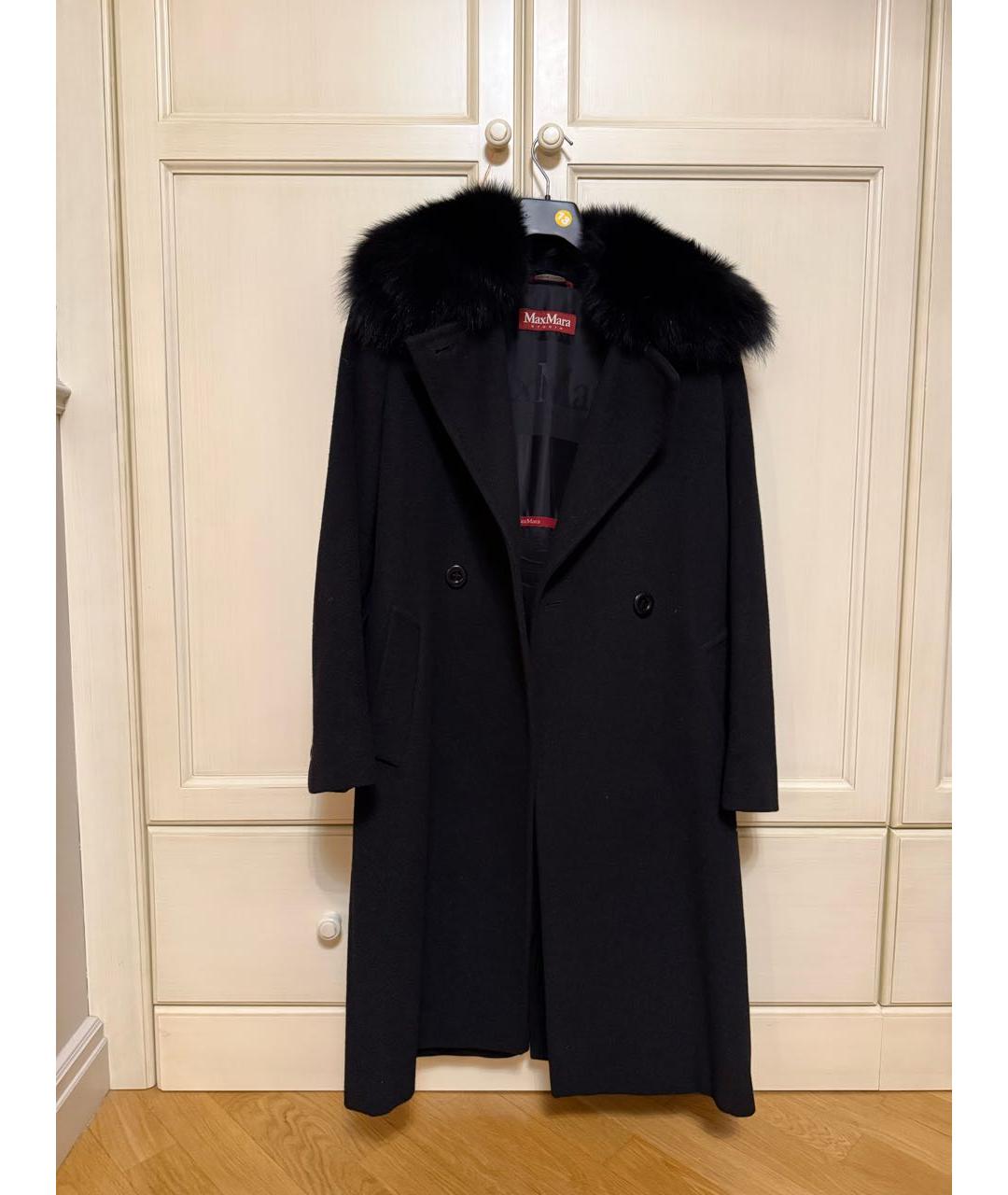 MAX MARA STUDIO Черное шелковое пальто, фото 4