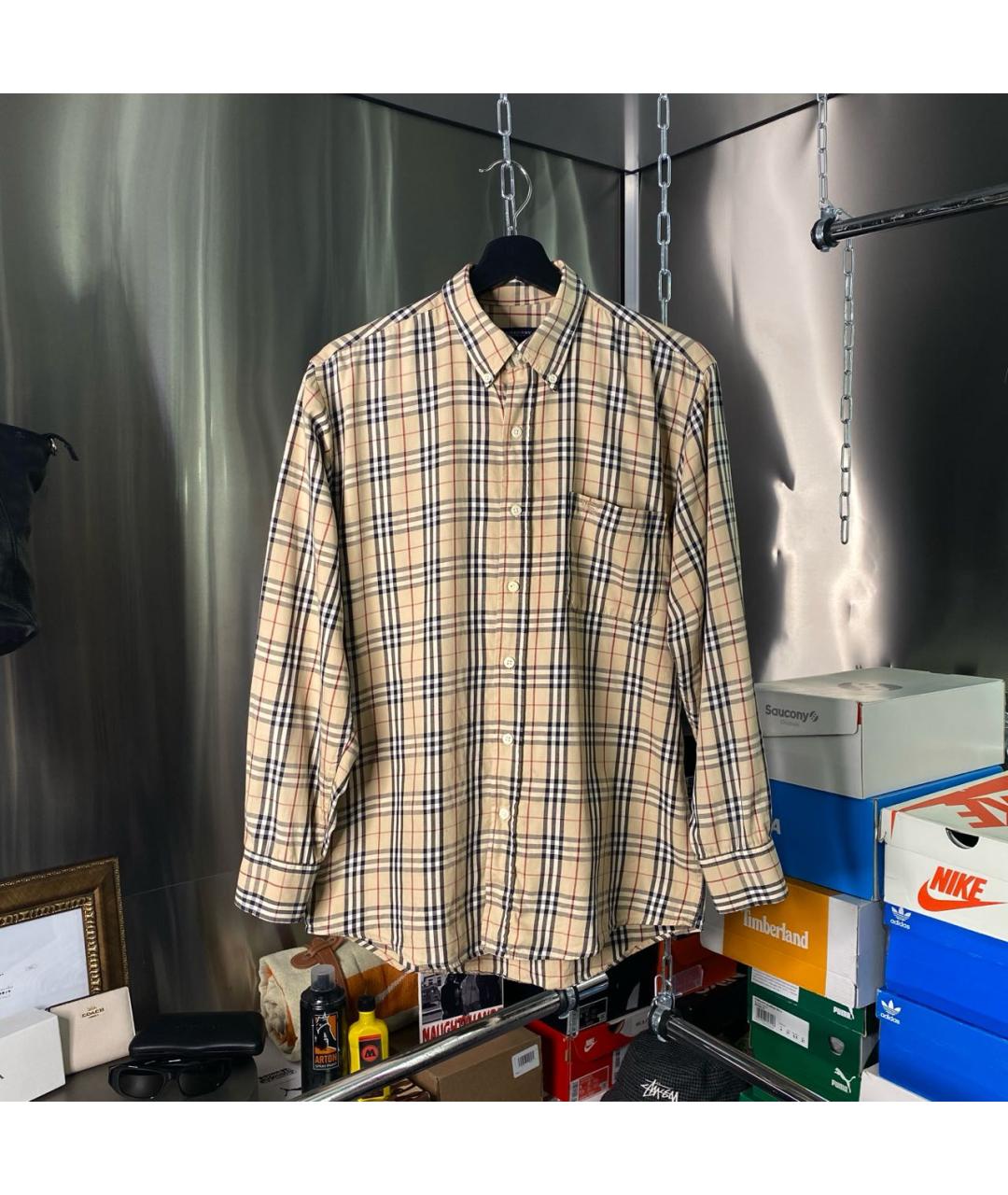 BURBERRY Коричневая хлопковая кэжуал рубашка, фото 9