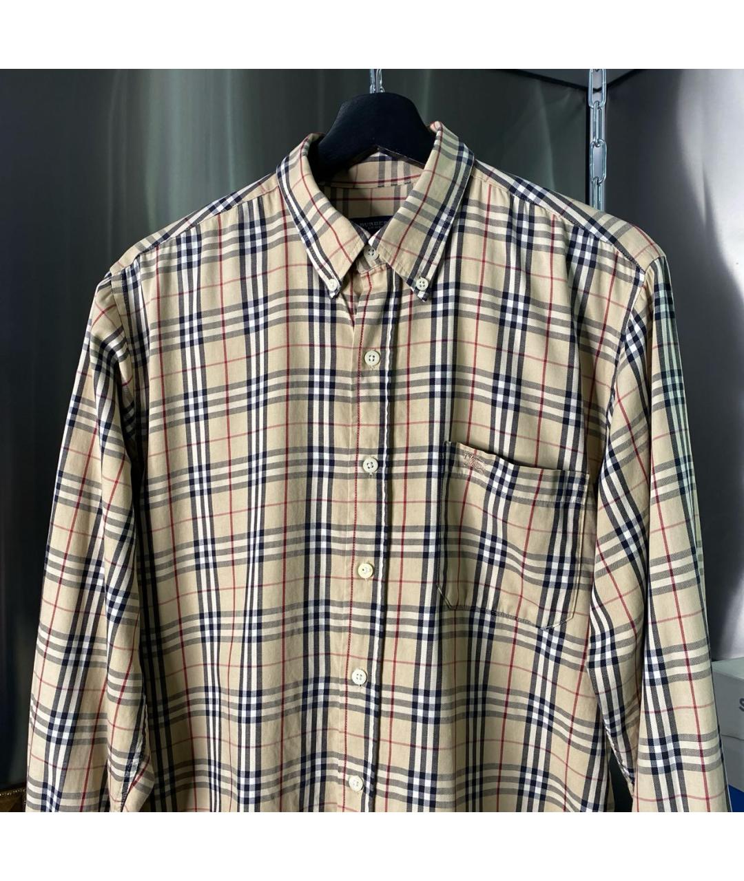 BURBERRY Коричневая хлопковая кэжуал рубашка, фото 2