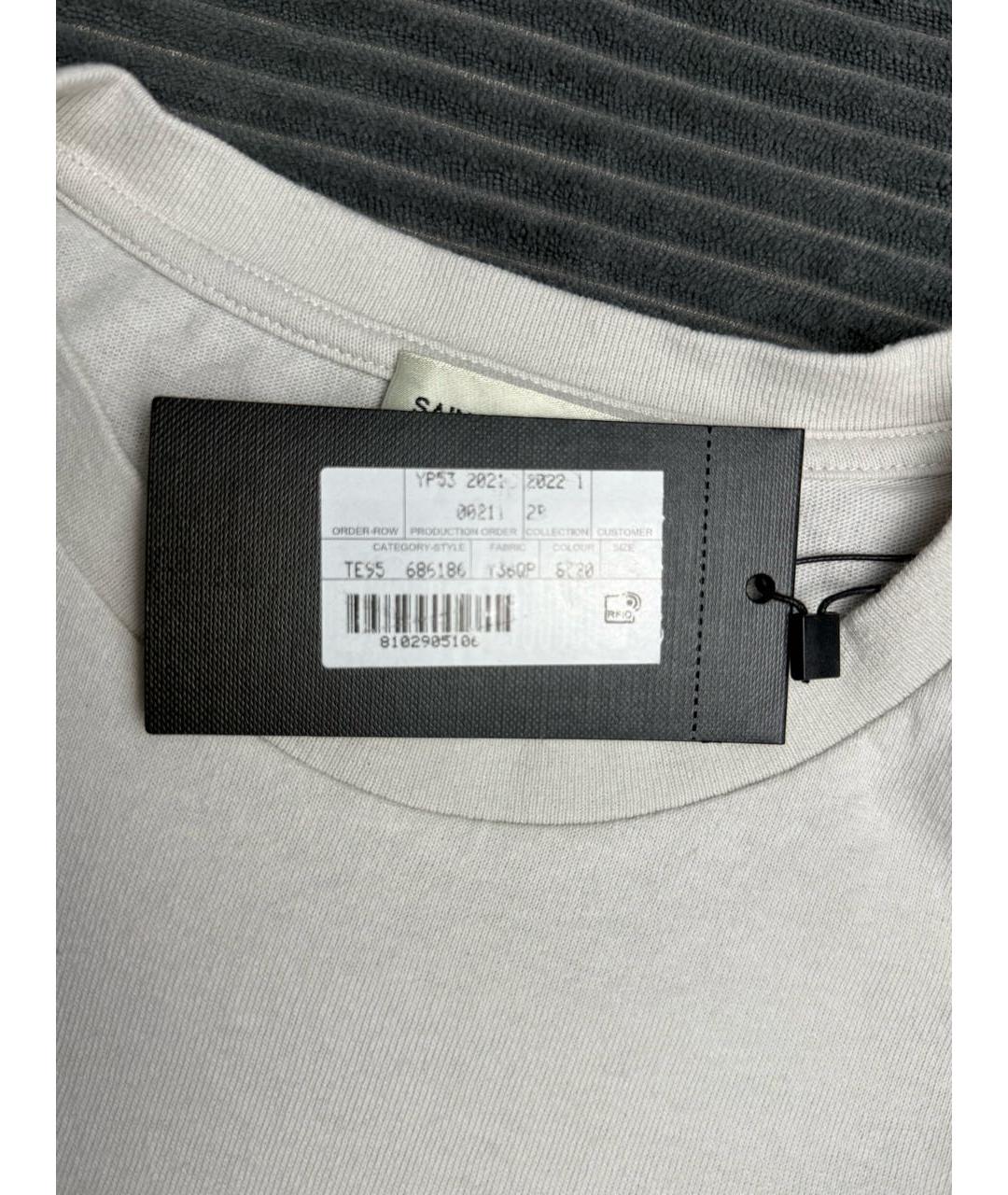 SAINT LAURENT Белая хлопковая футболка, фото 5