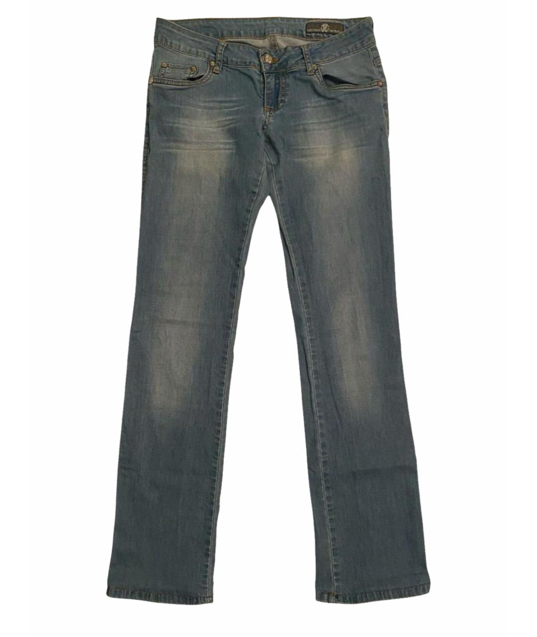 ROBERTO CAVALLI Голубые хлопковые джинсы клеш, фото 1