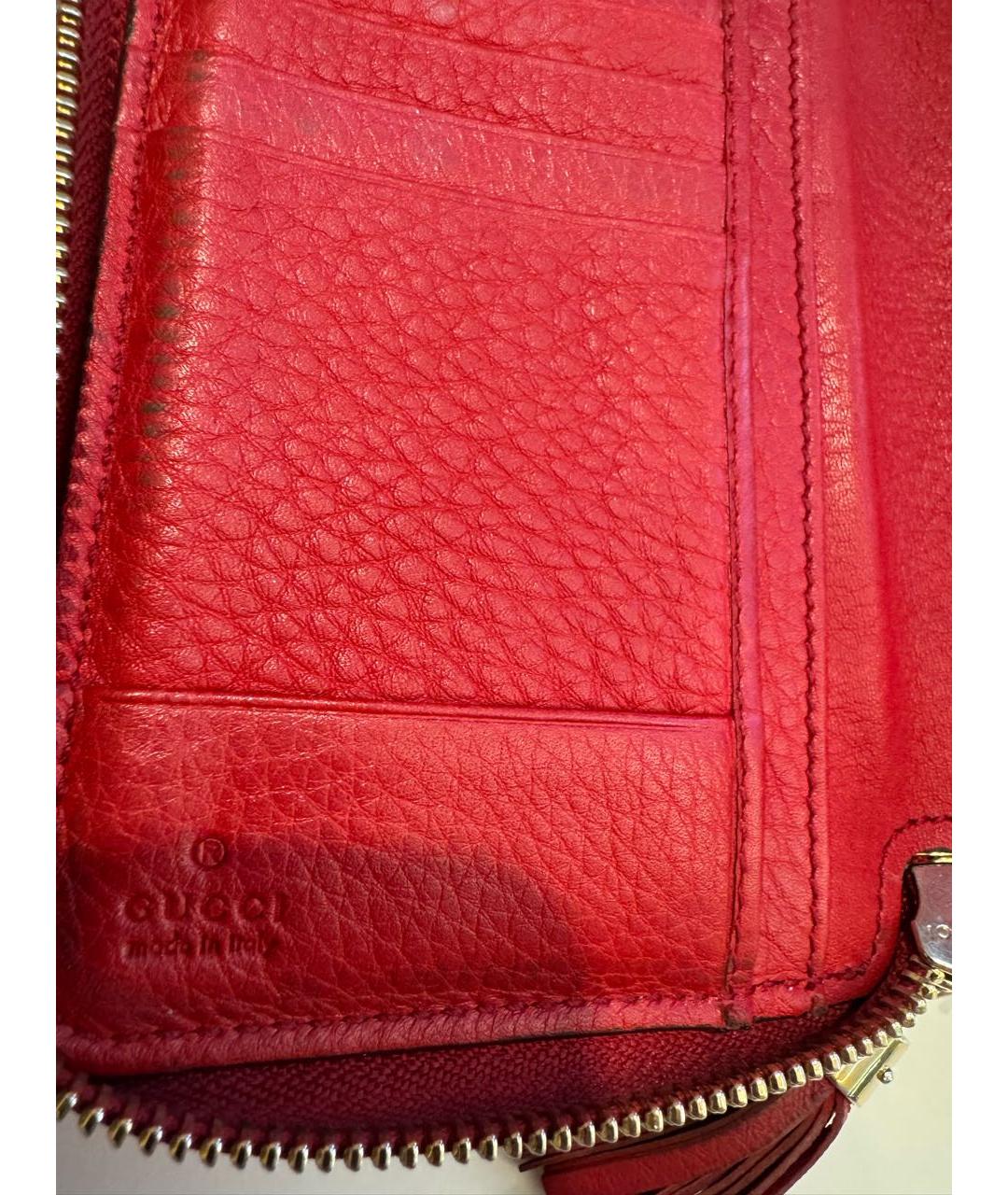 GUCCI Красный кожаный кошелек, фото 4
