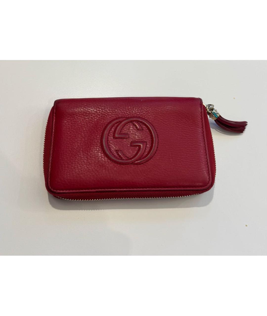 GUCCI Красный кожаный кошелек, фото 5
