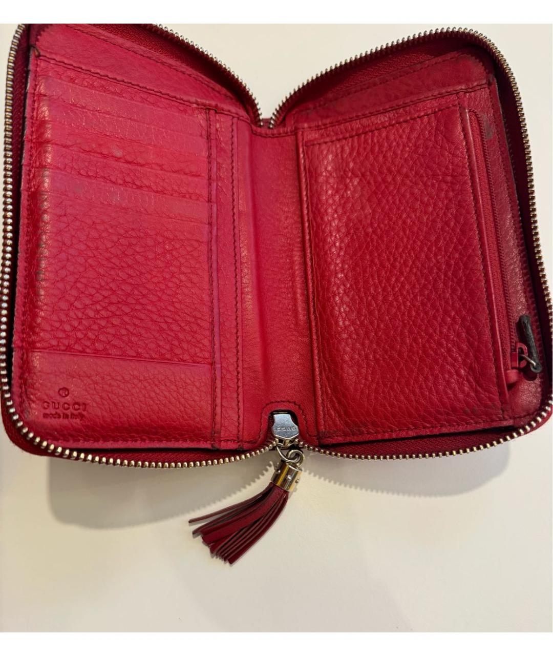 GUCCI Красный кожаный кошелек, фото 3