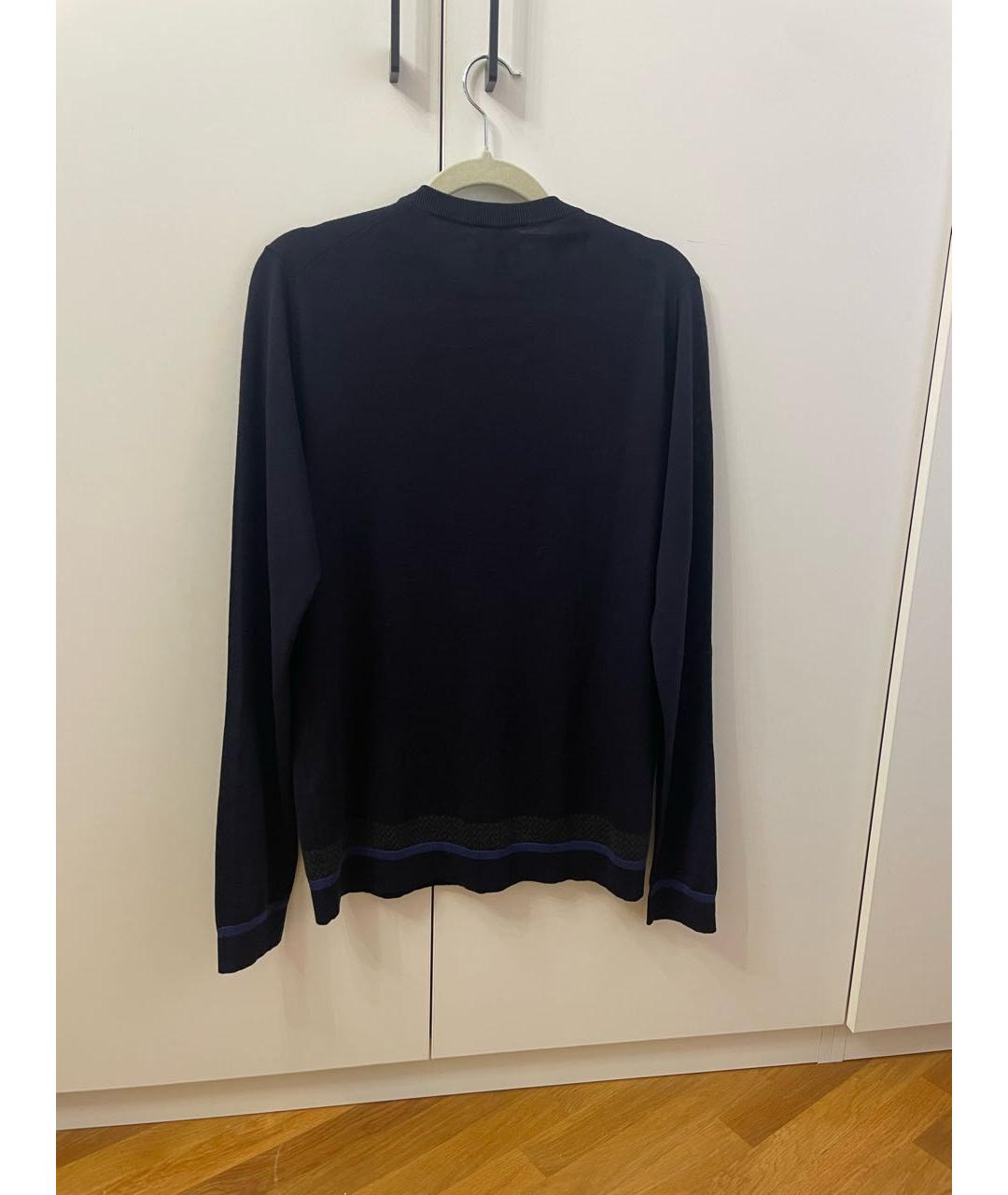 GIORGIO ARMANI Темно-синий шерстяной джемпер / свитер, фото 2