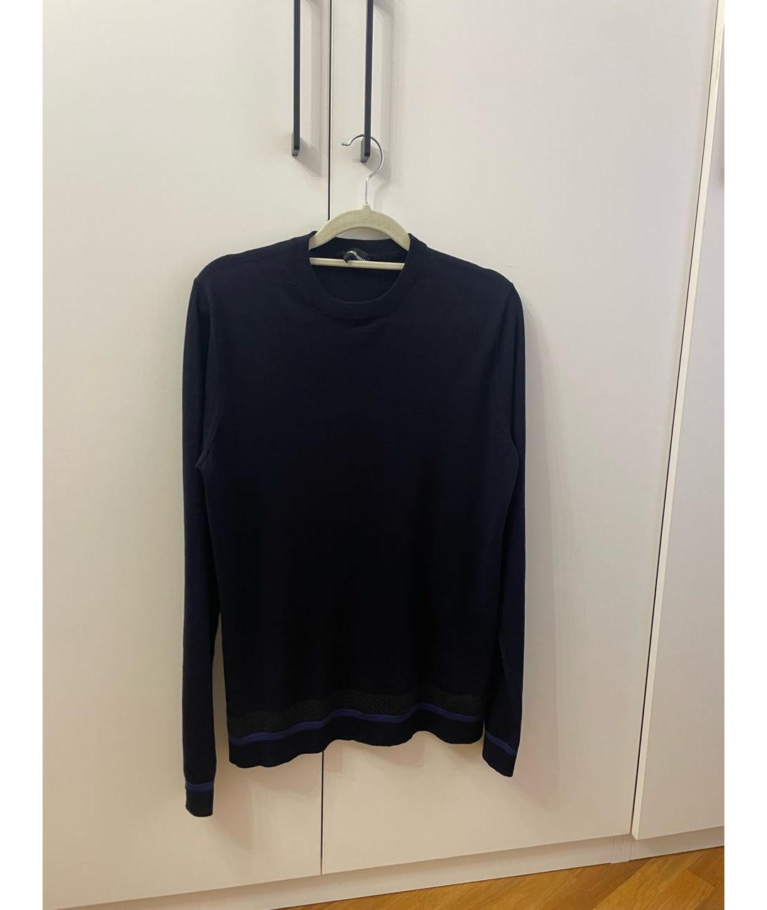 GIORGIO ARMANI Темно-синий шерстяной джемпер / свитер, фото 9
