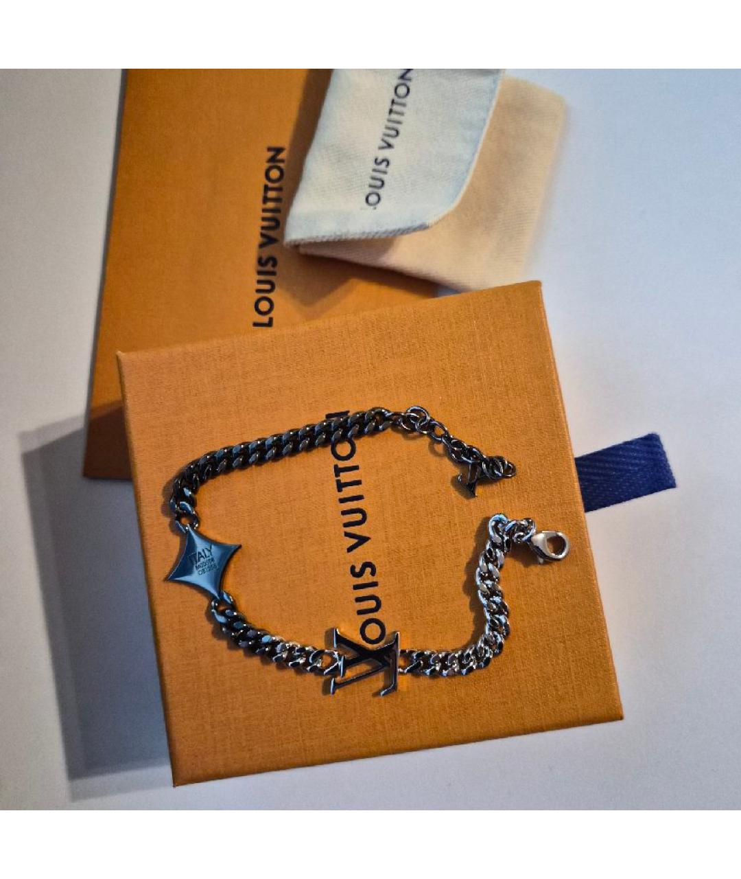 LOUIS VUITTON Серебрянный латунный браслет, фото 7