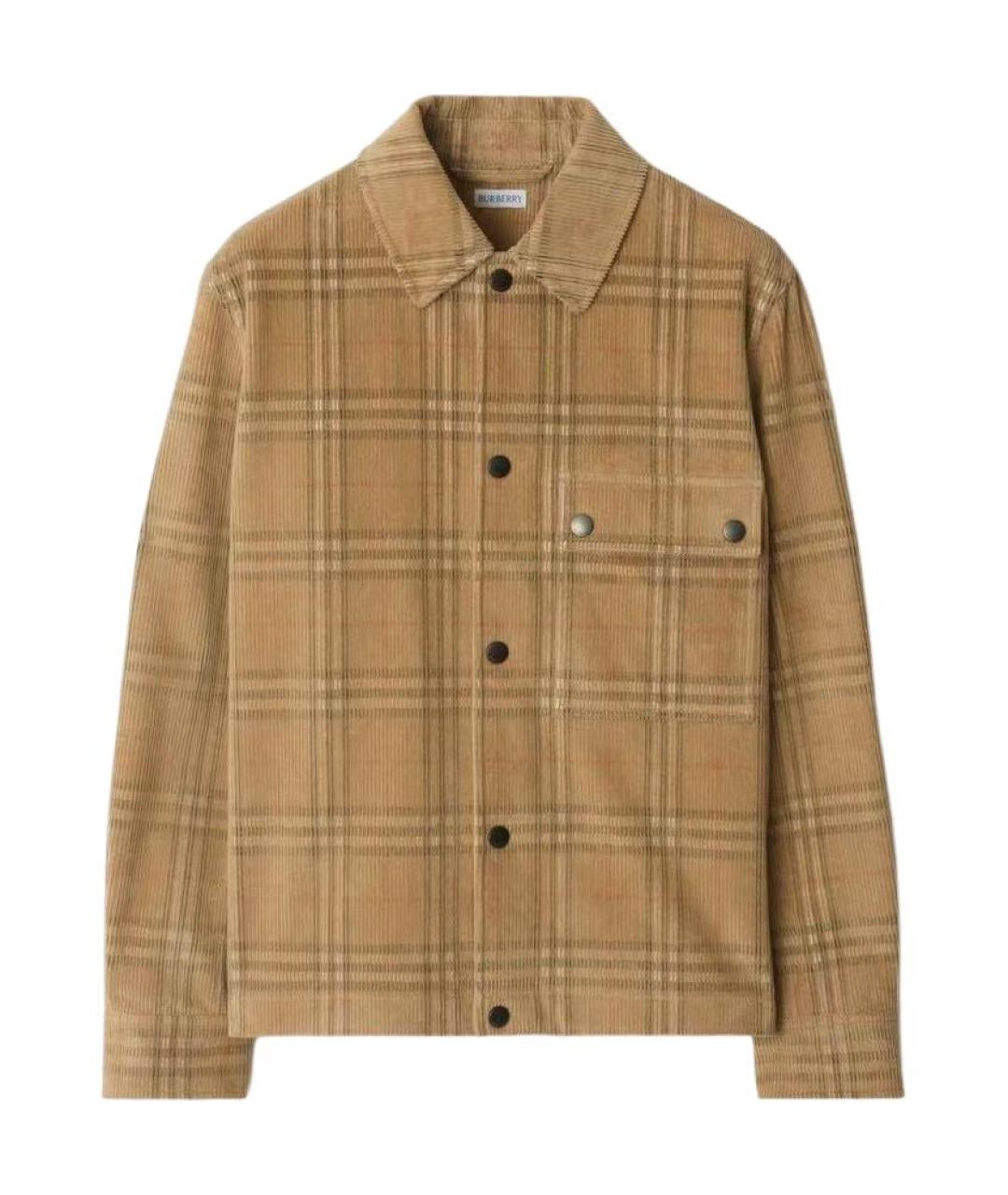 BURBERRY Коричневая хлопковая кэжуал рубашка, фото 1