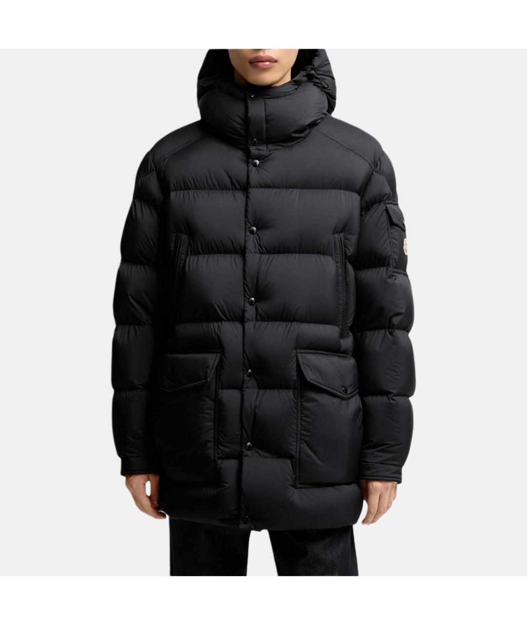 MONCLER Черный пуховик, фото 5