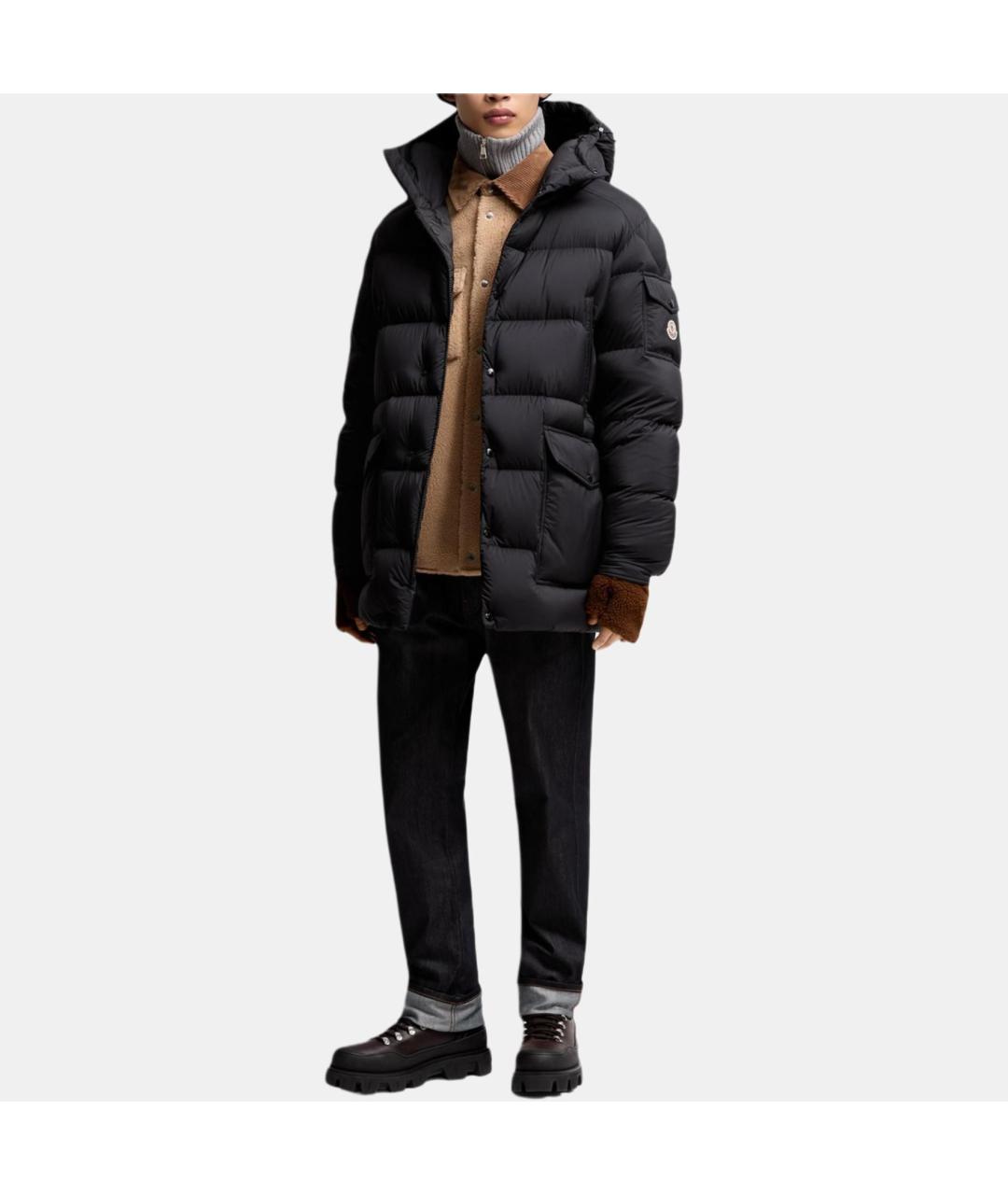 MONCLER Черный пуховик, фото 2