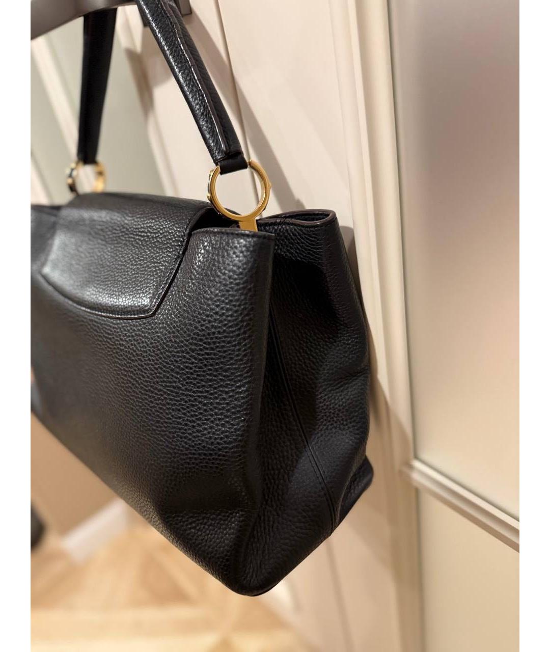 LOUIS VUITTON Черная кожаная сумка с короткими ручками, фото 3