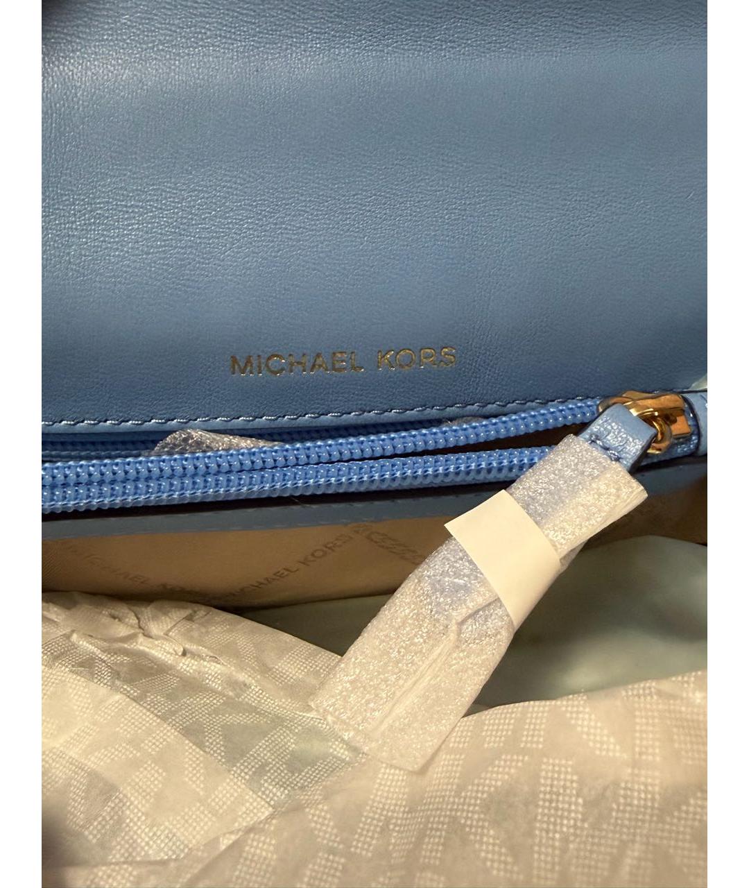 MICHAEL KORS Синяя кожаная сумка через плечо, фото 4