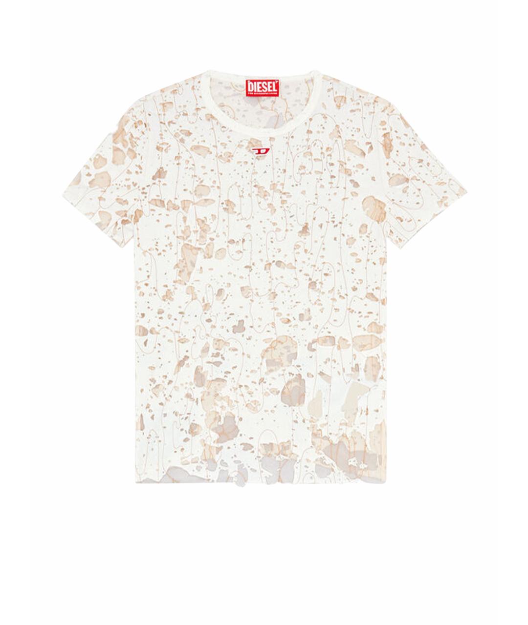 DIESEL Белая хлопко-эластановая футболка, фото 1