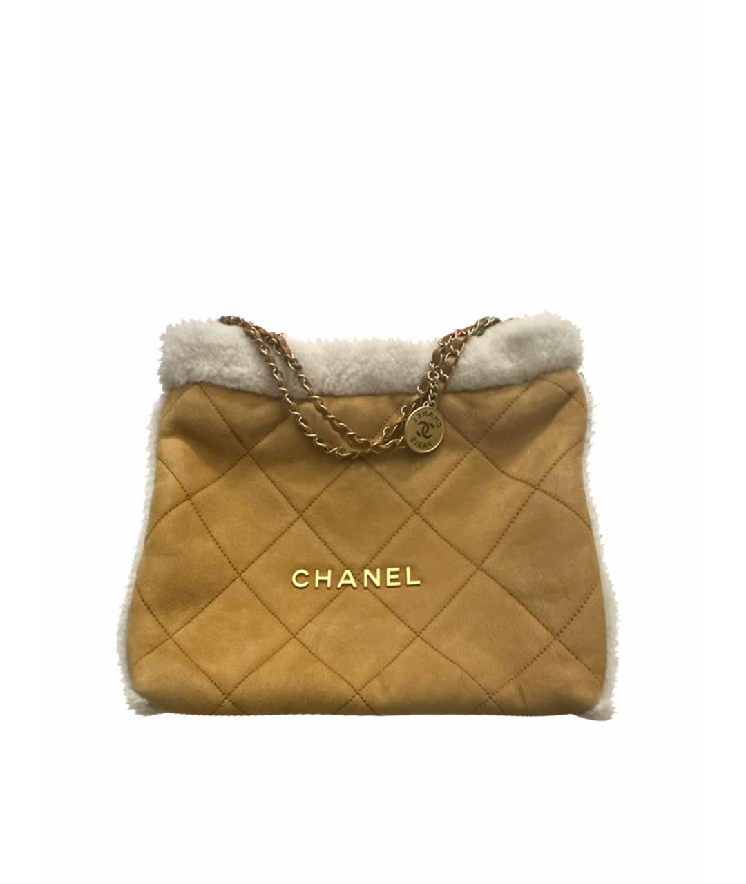 CHANEL Горчичная замшевая сумка тоут, фото 1