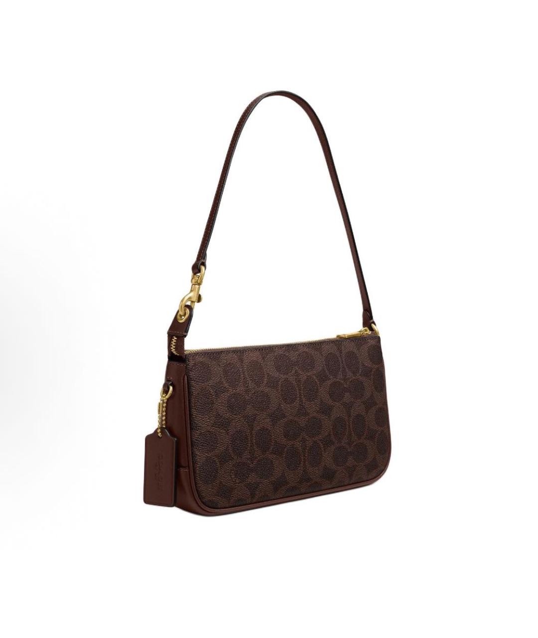 COACH Коричневая кожаная сумка через плечо, фото 2